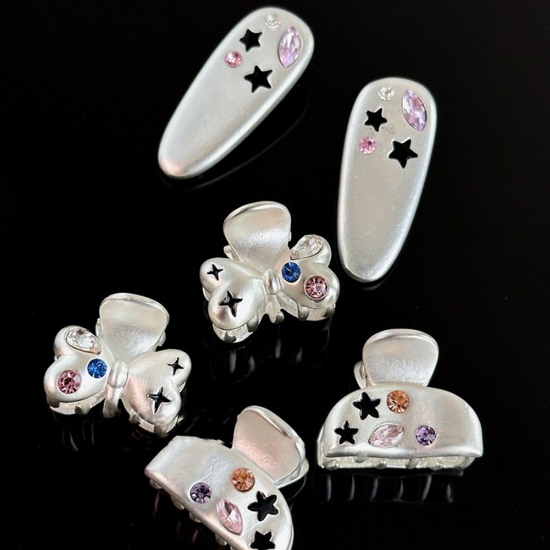 Star frosted mini hair clip Untuk Anak Dengan Poni Patah hair clip Di Dahi Rambut Pendek Di Samping Aksesoris Rambut Kecil Untuk Wanita