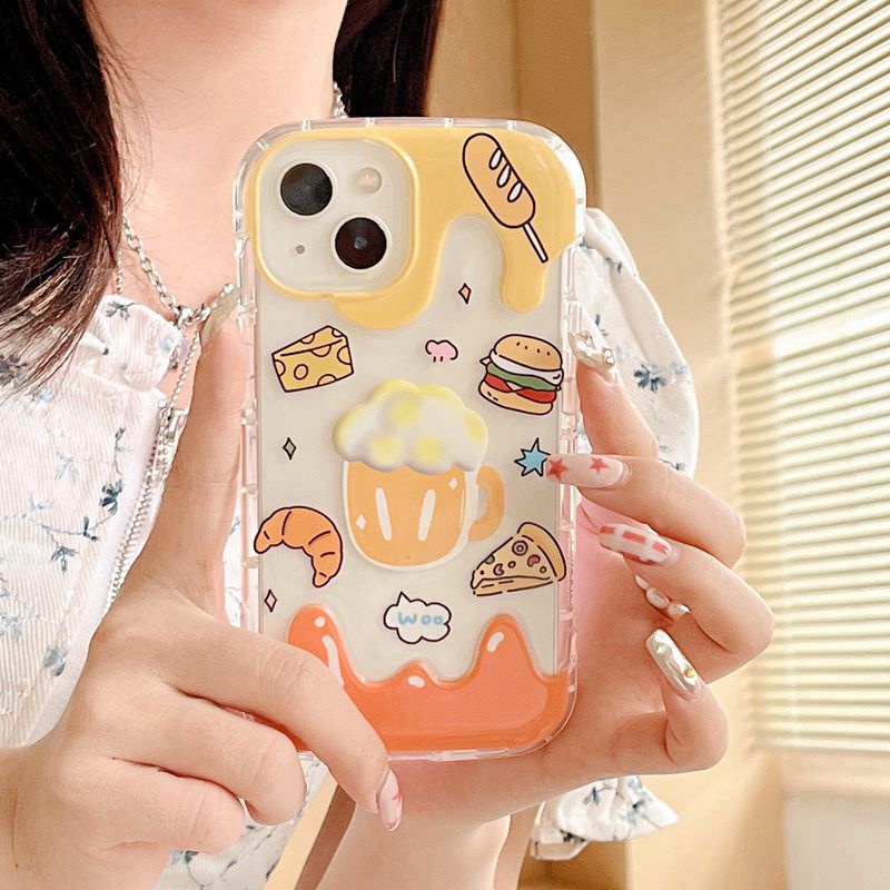 All New Ice Cream Clear Soft Bumper Case for Apple iPhone XR XS Max 11 12 13 14 Pro Max 14 Plus Girl Woman's Fashion Pretty Phone Case iNS