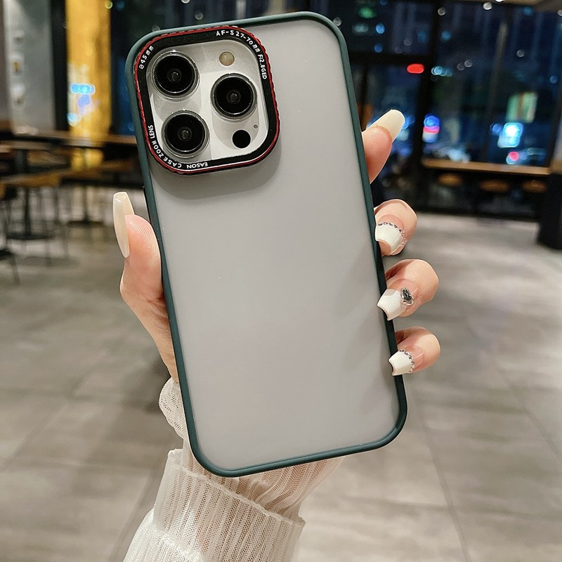 Luxury Matte Lycra Lens Protect Skin Feel Case IPhone 11 12 13 14 Pro Max 14 Plus Men Man's Fashion Camera protect Glass