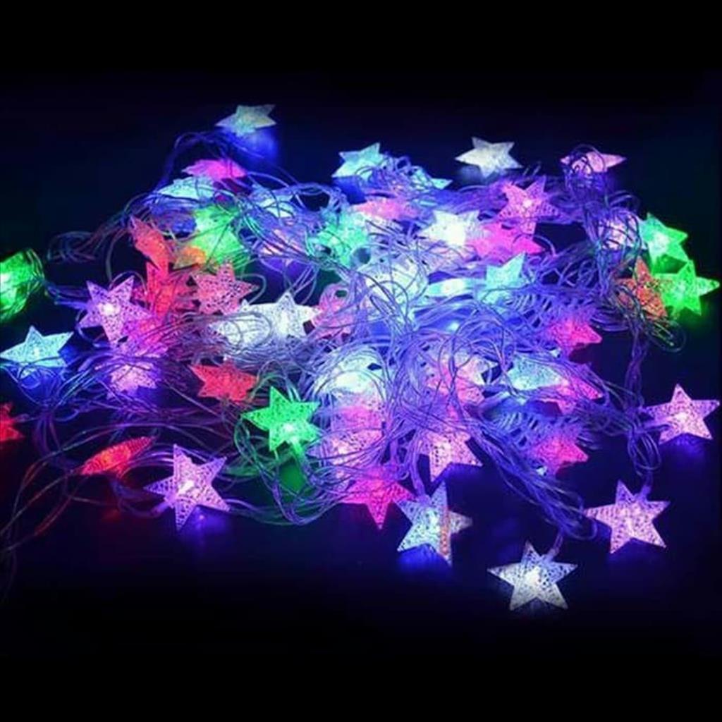 Lampu Tumblr Lampu Hias Natal LED Rainbow Model Bintang Panjang 10m