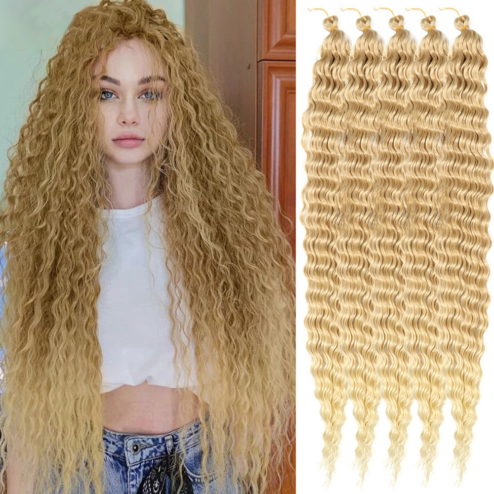 Wig Rambut Keriting Gradasi Warna-Warni 30inch Hip Hop Ekstensi Rambut Kepang Kotor Untuk Wanita