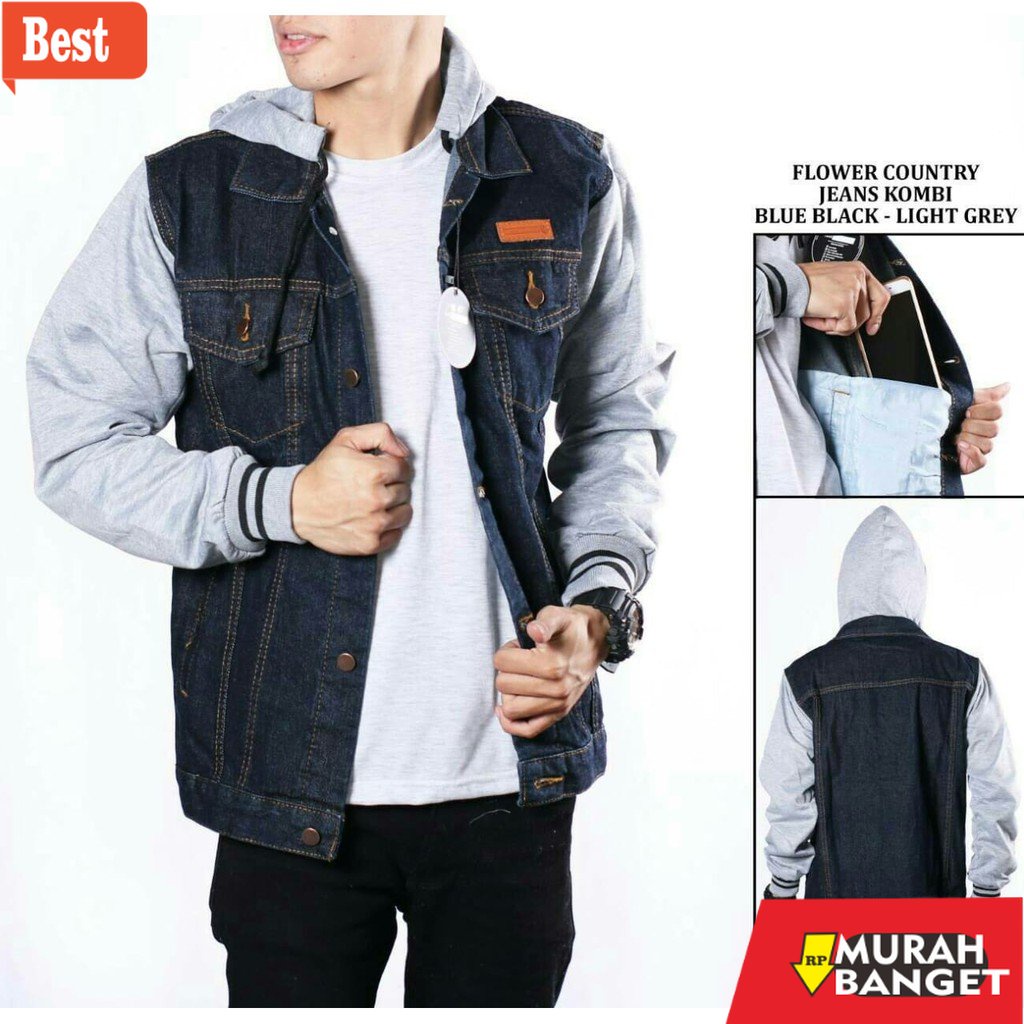 Jaket denim pria terbaru- jaket denim cowok / jaket denim pria / jaket bomber bahan denim cowok