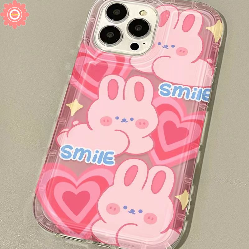 Case Kelinci Pink Motif Leopard Untuk Realme C55 C12 C15 C11 2020 5 9i 6i 5i 5s 7i C35 C25 C21Y C20 C25Y C25s C33 C30 C30S C1 C2 C11 2021 C17 C3 Lovely Love Heart Smile Soft Cover