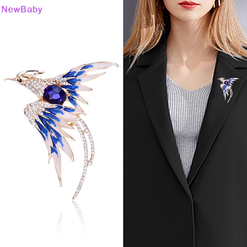 Newbaby Kristal Enamel Phoenix Burung Bros Hewan Pin Untuk Wanita Pria Brooch Pin Hadiah ID