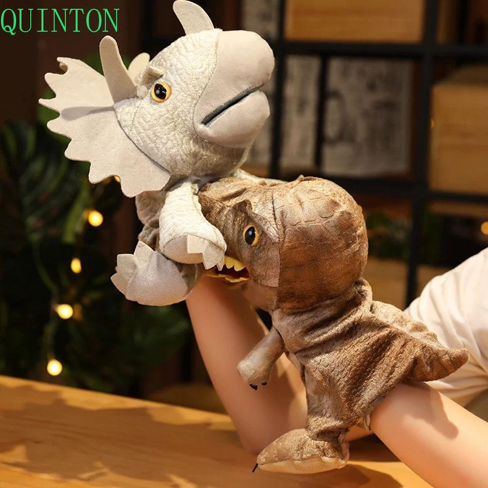 Quinton Dinosaurus Plush Tangan Wayang Lucu Pertunjukan Anak Hadiah Mainan Anak Kartun Hewan Mainan Edukasi Boneka Mainan