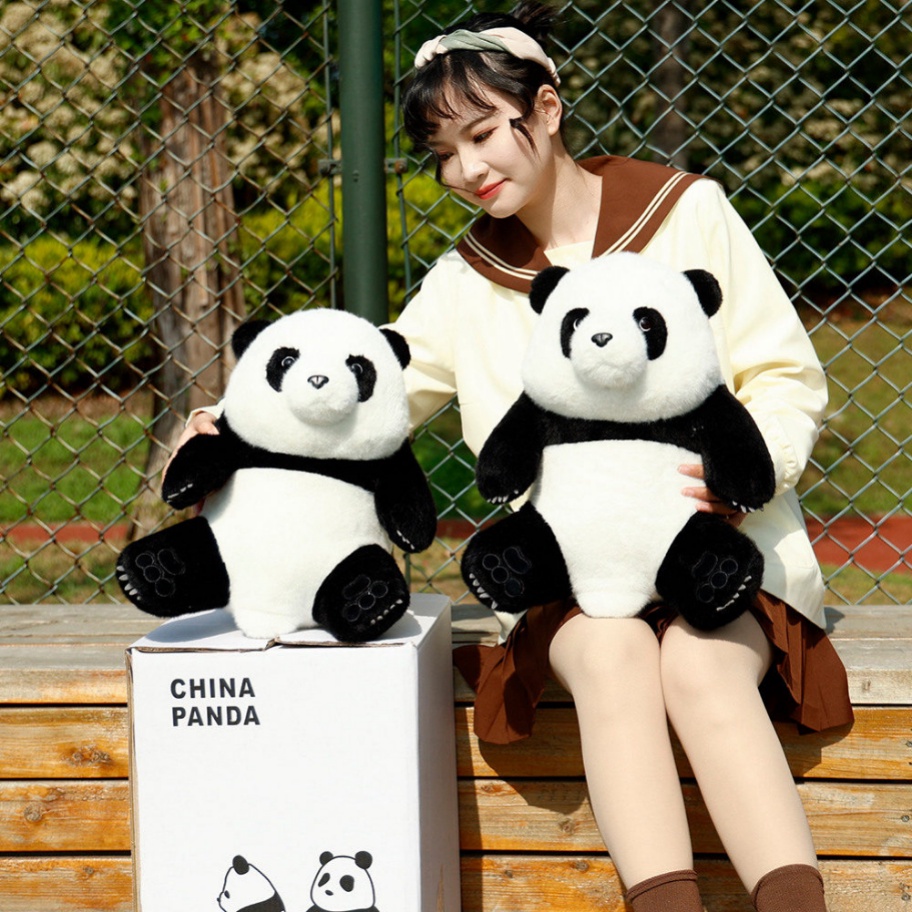[IN Stock]40cm Indah Simulasi Panda Huahua Boneka Plush 5bulan Boneka Mewah Boneka Lembut Hidup Nyata Panda Mainan Mewah Ulang Tahun Natal Bayi Hadiah Mainan Untuk Anak-Anak