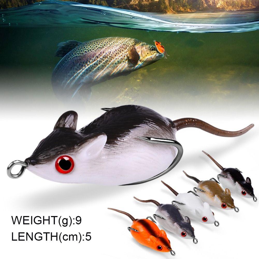 AUGUSTINA Agustinina Memancing Umpan Tikus Ikan Kecil Lure Simulasi Tikus Lure Little Thunderfrog Mouse Double Hook Bionics Mouse Buatan Memancing Umpan Mouse Fishing Lure