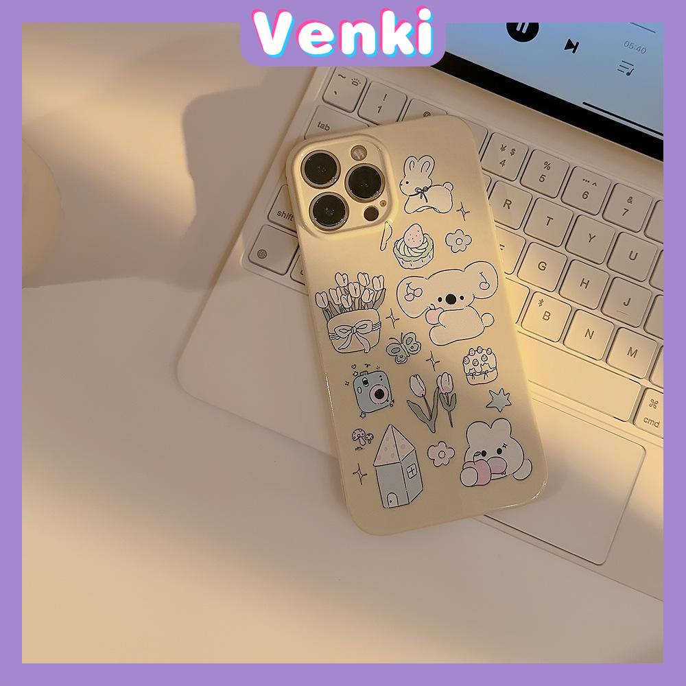 Venki - Untuk Iphone11 iPhone Case Cream Glossy Film TPU Lembut Shockproof Fase Penutup Perlindungan Cute Koala Park Kompatibel Dengan Iphone14 13 Pro max 12 Pro max xr xs max 7Plus 8Plus