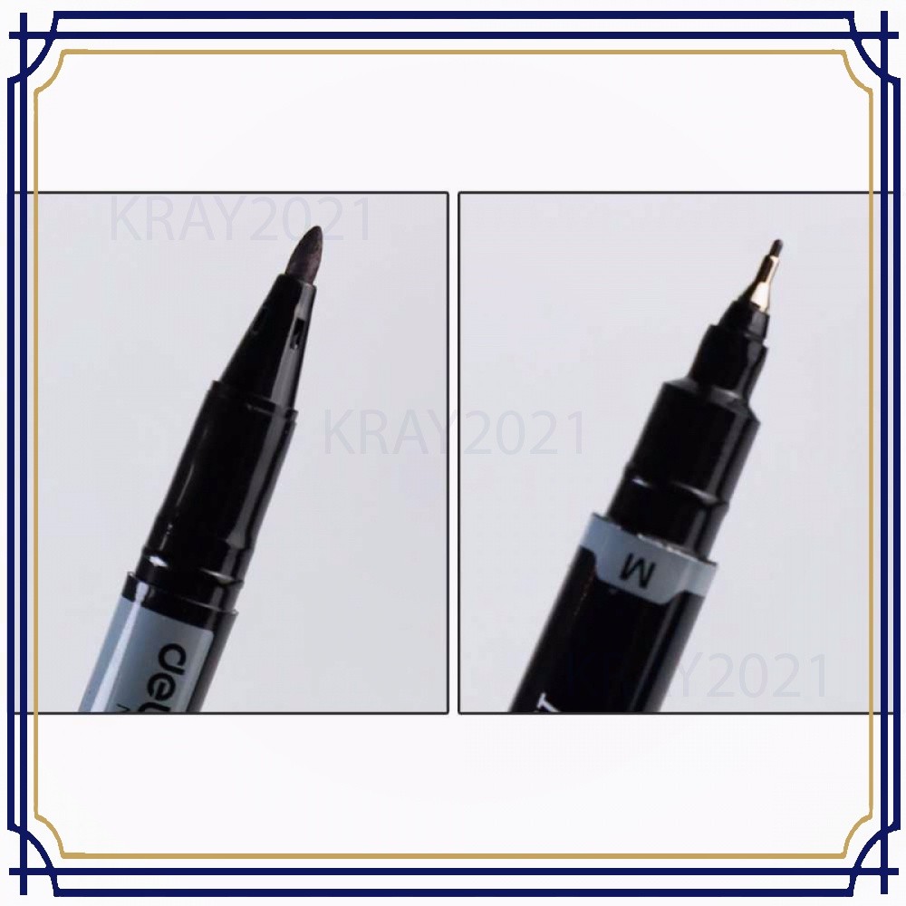 Pena Permanen Dual Head Tip Marker Pens Waterproof -AT517