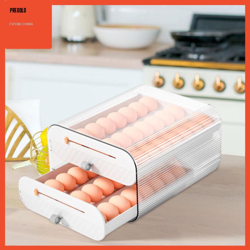 [Predolo] Tray Holder Telur Bening Dapat Digunakan Kembali Dapat Ditumpuk Dengan Meja Waktu Untuk Dapur Kabinet