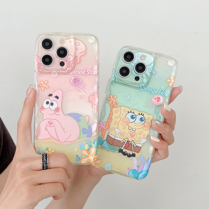IPHONE Untuk Iphone14 13 12 11 Pro Max X XR XS Max7 8 Plus Kartun Lucu Spons Bayi Transparan Pelindung Soft case