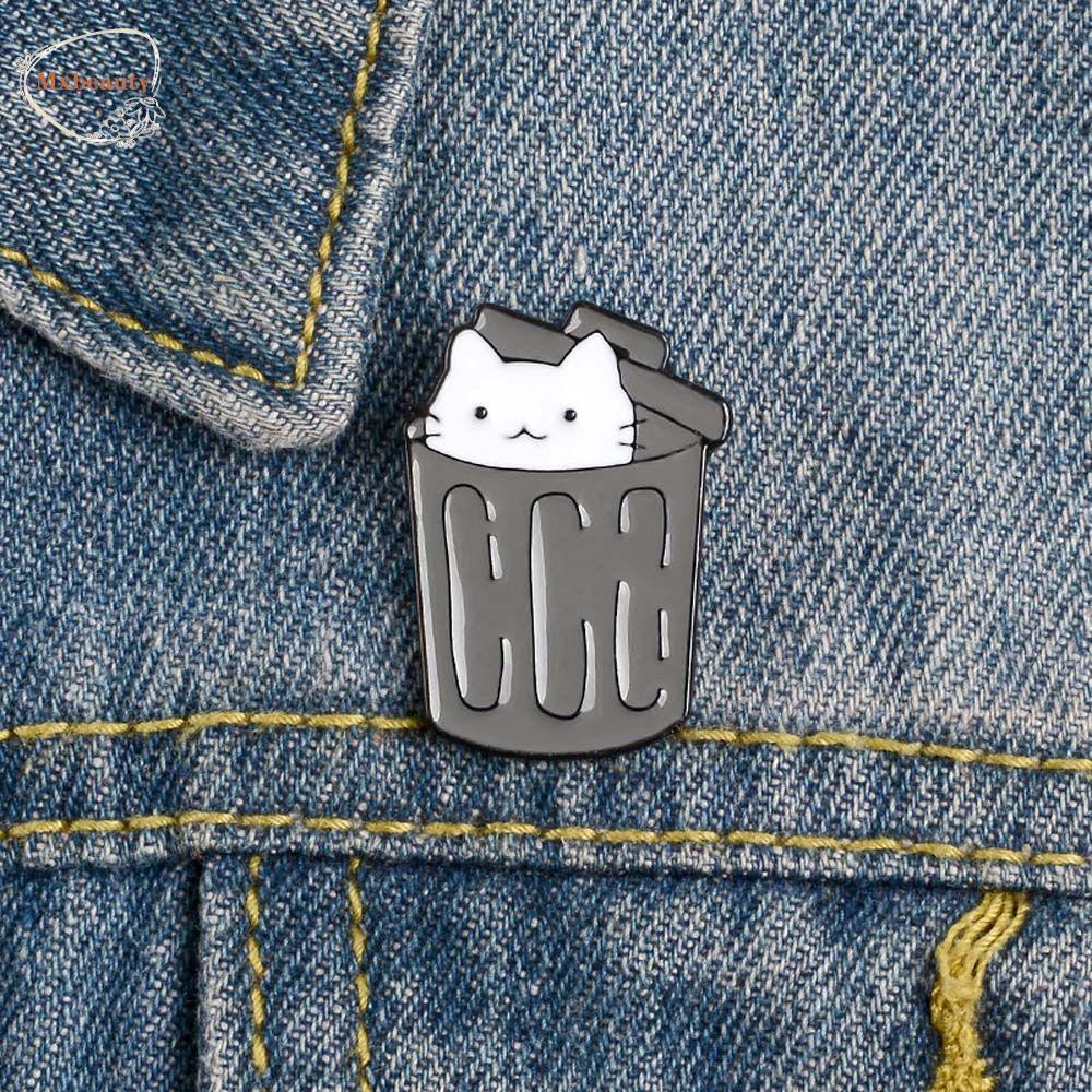 Mxbeauty Kucing Bros Hadiah Untuk Anak-Anak Kartun Peekaboo Perhiasan Aksesoris Lencana Pin Kerah Pin Enamel Pin