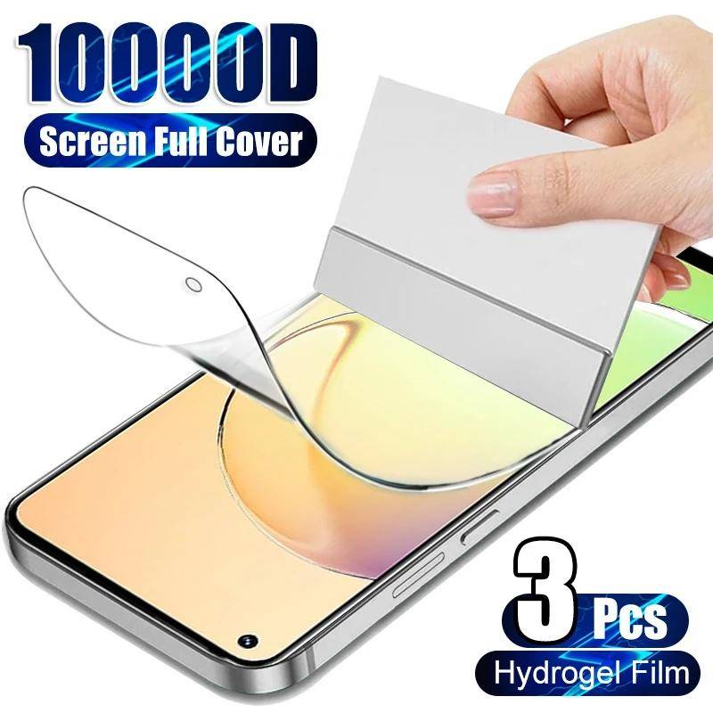 1-3pcs HD Hydrogel Film Untuk Realme GT GT3 Narzo Neo 5240w SE N53 N55 Film Pelindung Untuk Realme 11 10T C33 C53 C55 V30 Pro Plus Film