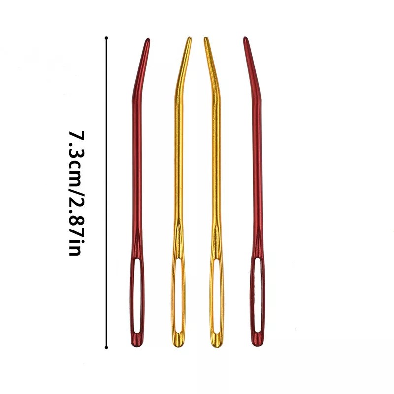 2pcs jarum rajut crochet ALUMINIUM ujung bengkok