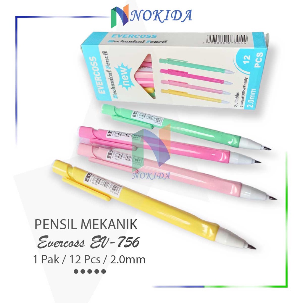 

Nokida Pensil Mekanik EV-756 Evercoss [1 Pak] / Mechanical Pencil 2.0mm / Alat Tulis Perlengkapan Sekolah Menggambar / Pinsil Besar Bisa Diisi Ulang 1 Pack
