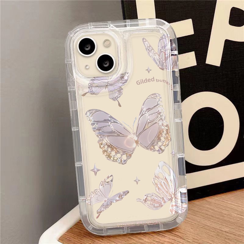 IPHONE Fantasy Casing Ponsel Kupu-Kupu Kompatibel Untuk Iphone7Plus8Plus6Plus11 14 13 12 Pro MAX XR X XS MAX SE Airbag Shockproof Cover