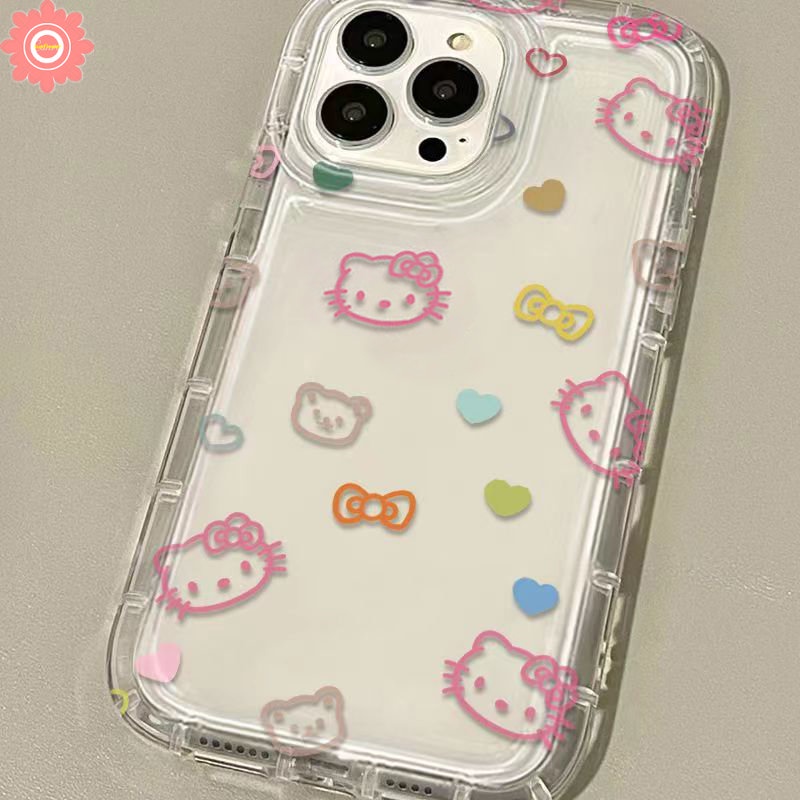 Untuk Realme C25 C20 C55 C25s C30S C33 C21Y C25Y C15 C11 C30 C12 C35 5i 9i 5s 6i 7i 5c17 C3 C1 C2 Kartun Hello Kitty Doodle Ekspresi Lucu Shockproof Airbag Soft Case