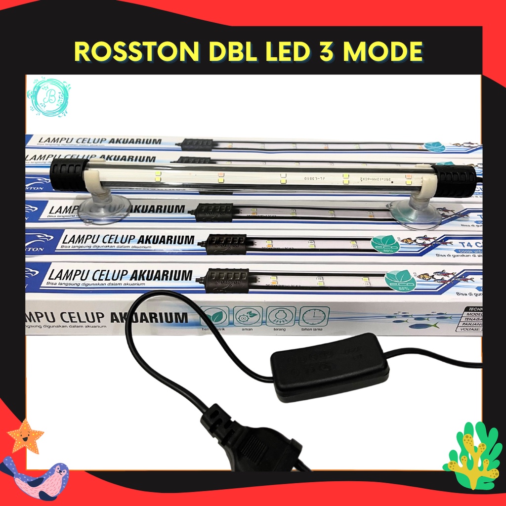 ROSSTON DBL LAMPU LED AQUARIUM 3 MODE Lampu Celup Aquarium Bisa Ganti Warna