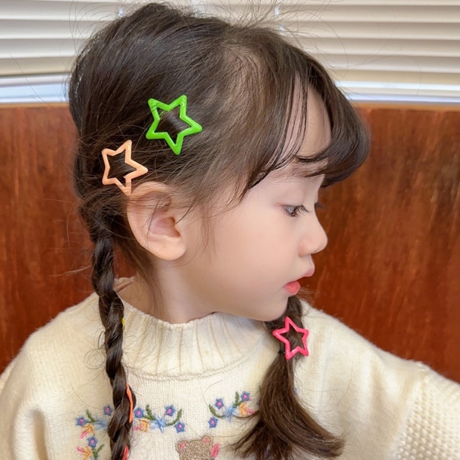 10pcs/set Korea Alloy Pentagram Jepit Rambut Lucu Manis Gadis Hair Clip Side Clip Aksesoris Rambut