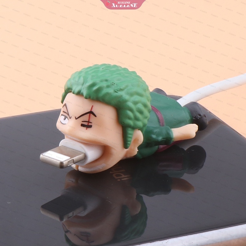 Anime One Piece Kawaii Pelindung Gigitan Kabel Untuk Iphone Usb Cable Organizer Winder Luffy Zoro Pelindung Mainan Untuk Anak Hadiah [ZXL]