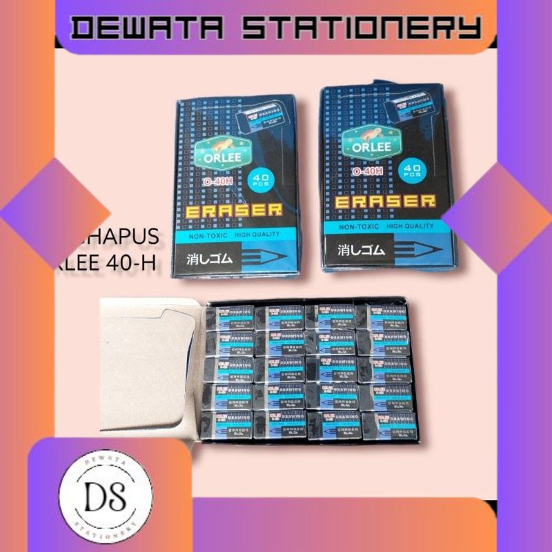 

PENGHAPUS/ SETIP ORLEE besar 1 pak (isi 40 pcs) original warna hitam dan putih, bersih