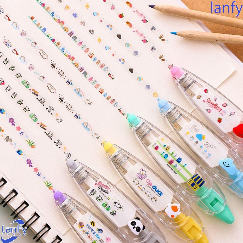 Lanfy Correction Tape Kawaii Flowers Scrapbook Akun Tangan DIY Diary Tipe Press