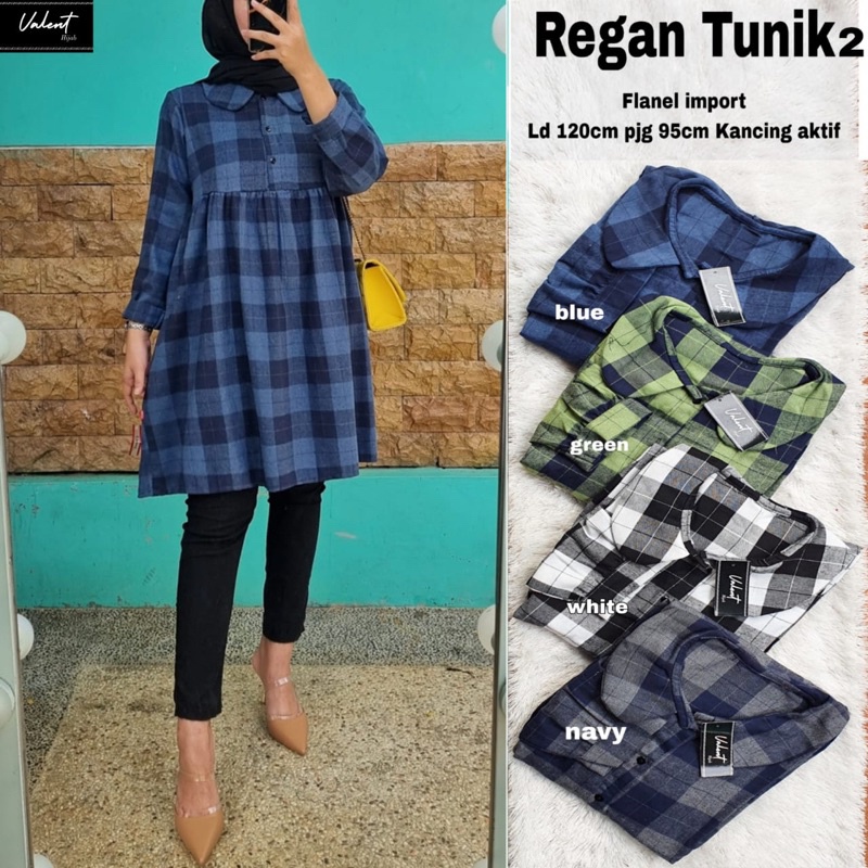 REGAN TUNIK ORI VALENT | Ld120 Flanel Import