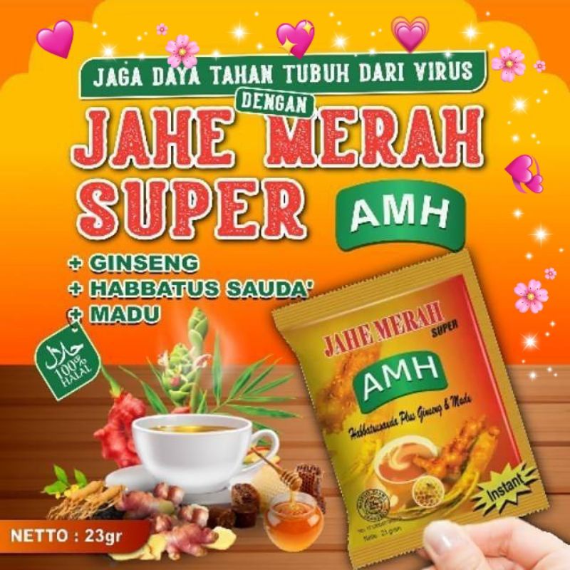 

Jahe merah AMH renceng isi 12 sachet