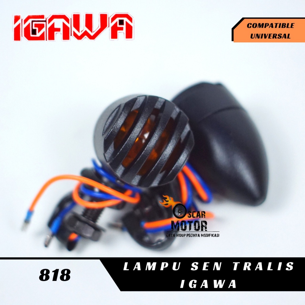 Lampu Sen Depan/Belakang Retro Japstyle Sein Acipi Grill Lamp Classic Reting Tralis Cb Caferacer Sen Jeep Bobber Cooper