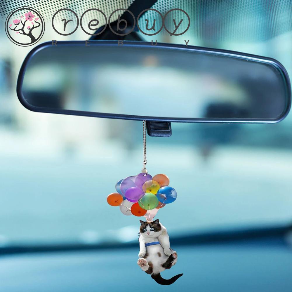 Rebuy Car Hanging Ornament Dekorasi Interior Mobil Untuk Hadiah Kucing Lucu Hiasan Dinding Balon Warna Warni Akrilik