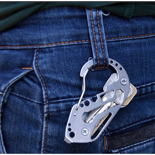 Gantungan Kunci EDC Carabiner Multifungsi