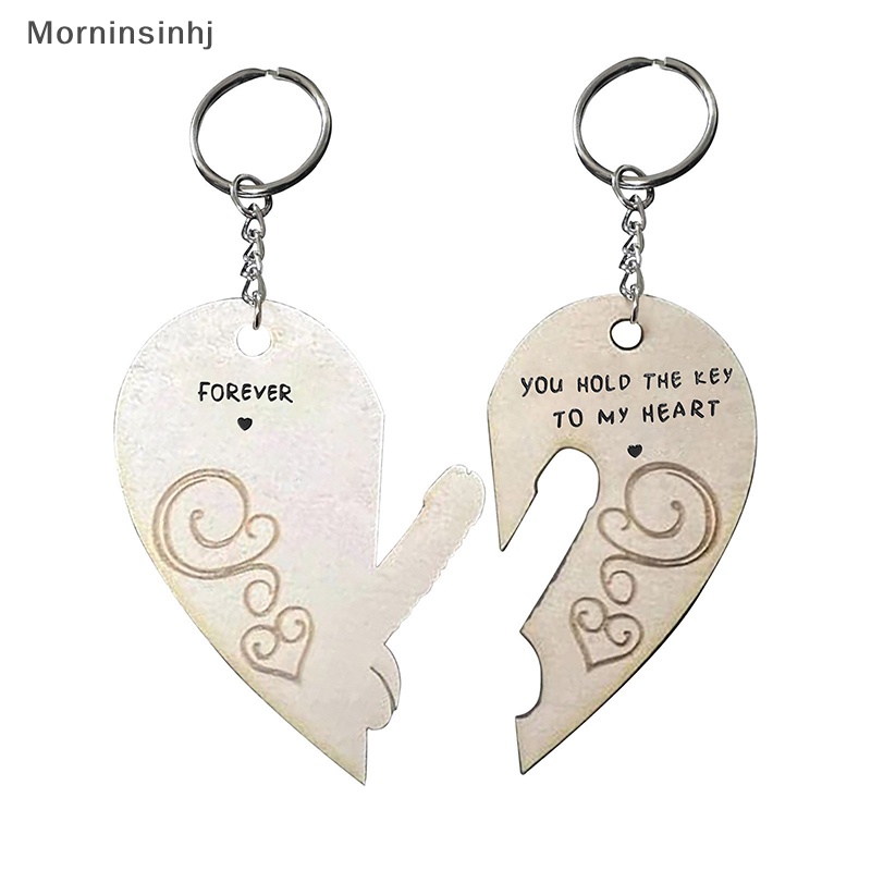 Mornin 1pasang Valene Couple Keychain Anda Pegang Kunci Ke Hatiku Pasangan Keychain Kreatif Kerajinan Tangan Liontin Kecil Puzzle Piece Hearts Keychain Gift id