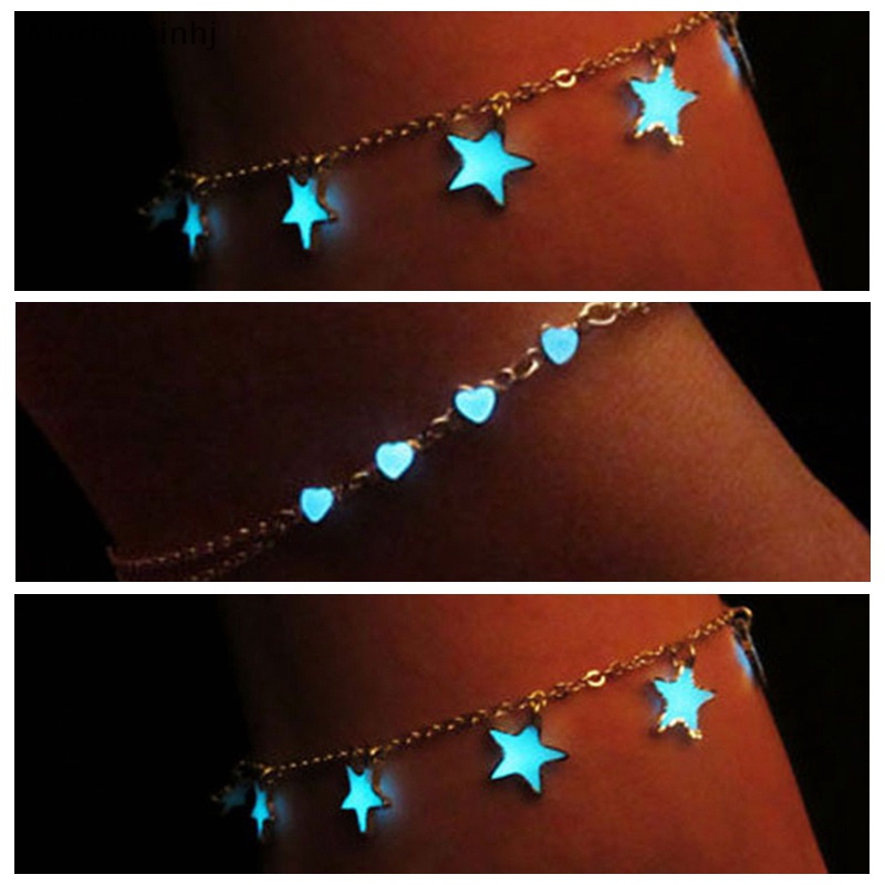 Mornin Glow In The Dark Chain Anklet Gelang Kaki Barefoot Sandal Perhiasan Kaki Pantai id