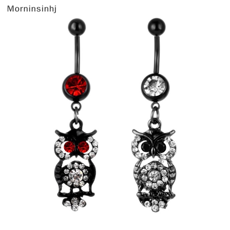 Mornin 1PCS Surgical Steel Animal Belly Button Ring Zirkon Jantung Pusar Menjuntai Belly Pendant id