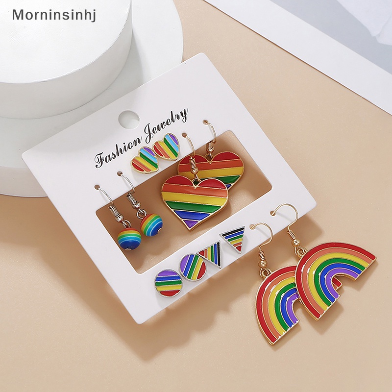 Mornin 1Set Kreatif Ins Gaya Hujan Menjuntai Anting Paduan Ringan Drip Minyak Cinta Hati Telinga Studs Untuk Wanita Fashion Perhiasan Hadiah id