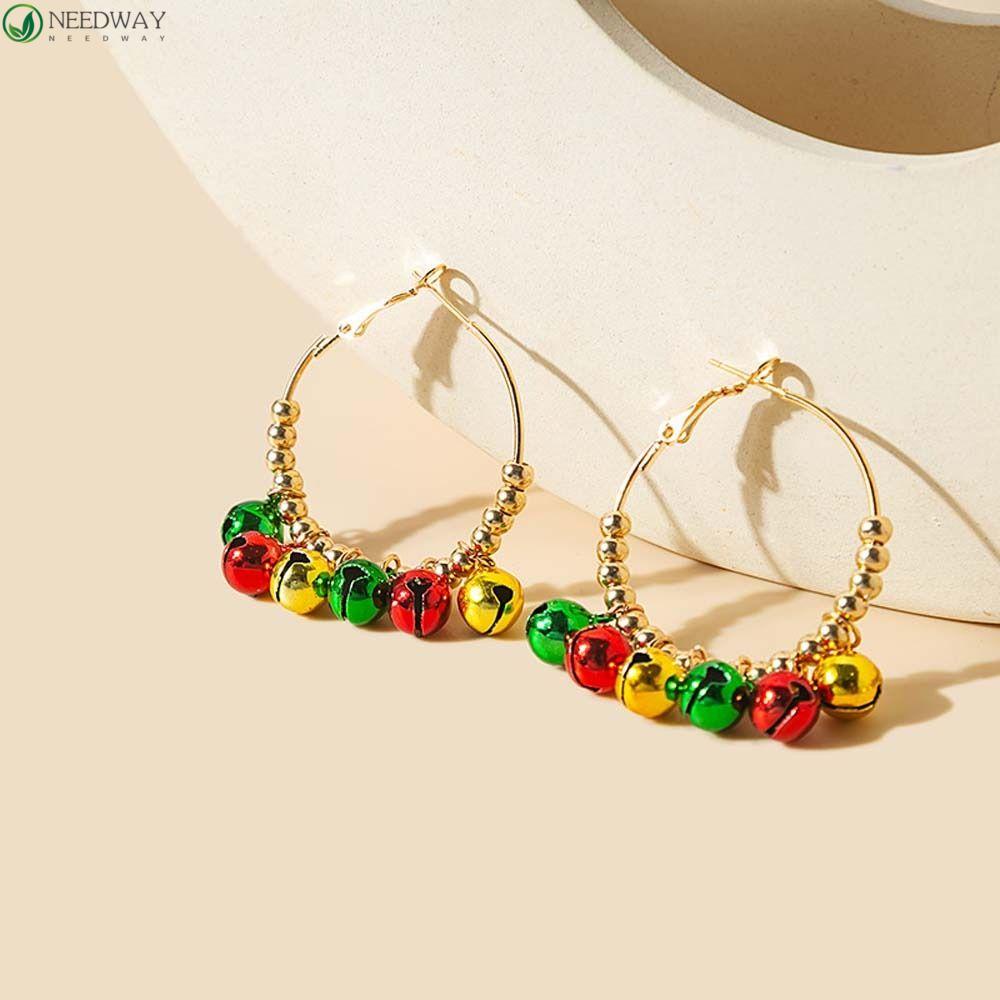 NEEDWAY Needway Anting Natal Hadiah Natal Elk Santa Claus Pohon Natal Snowman Drop Earrings Christmas Ear Studs