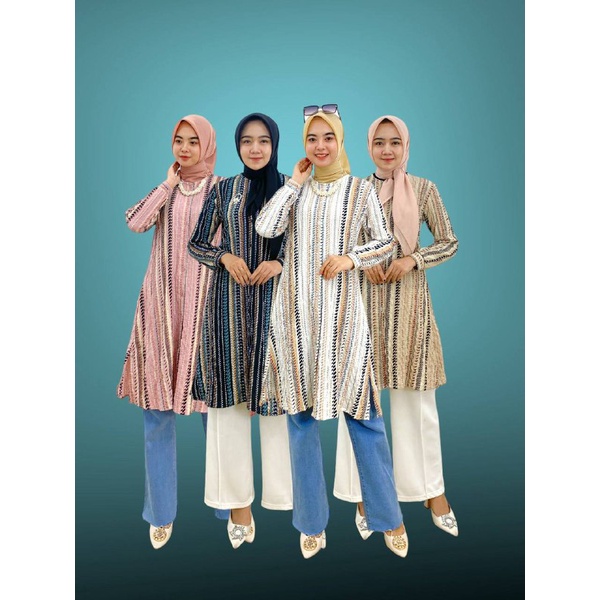 PB Prilly Busana -  LIVYA TUNIK CRINCLE MOTIF -TUNIK CRINCLE - TUNIK MOTIF - ATASAN