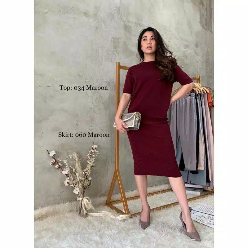 (B102, R70) knit formal dress ( rok dan atasan dijual terpisah ) bisa dijadikan set dress