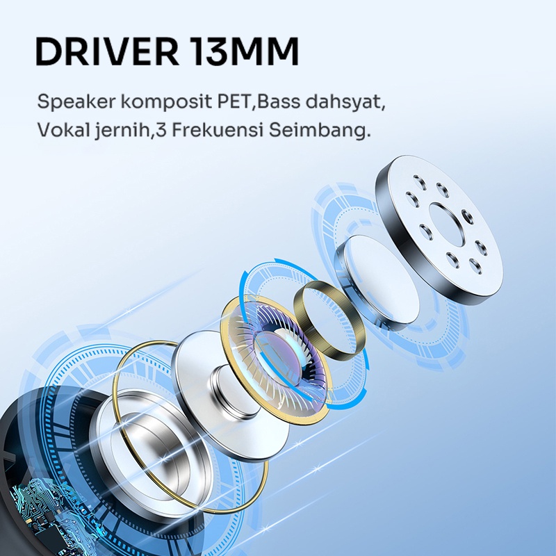 TWS Robot T20 Flybuds Wireless Earphone Bluetooth 5.3 Original  - Garansi Resmi 1 Tahun