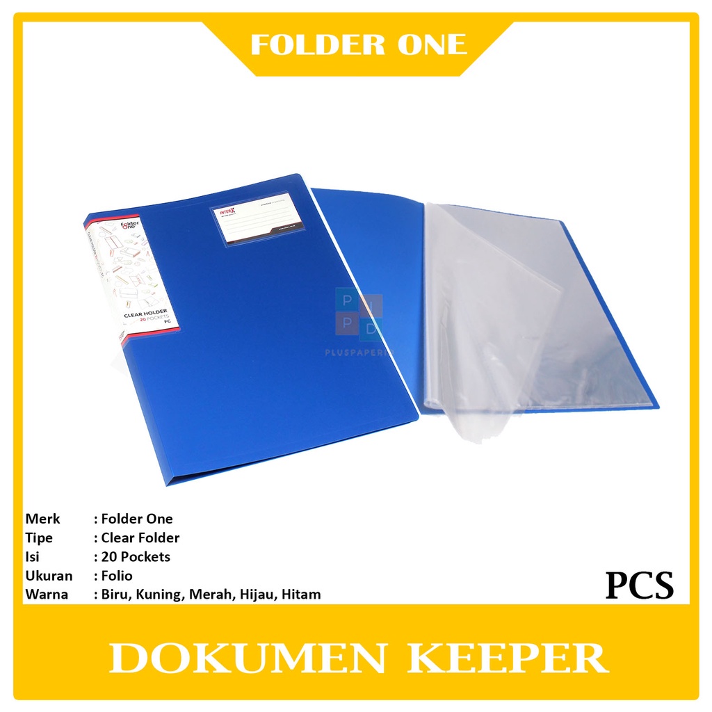 

FOLDER ONE - Clear Holder 20 Lembar Folio - Pcs