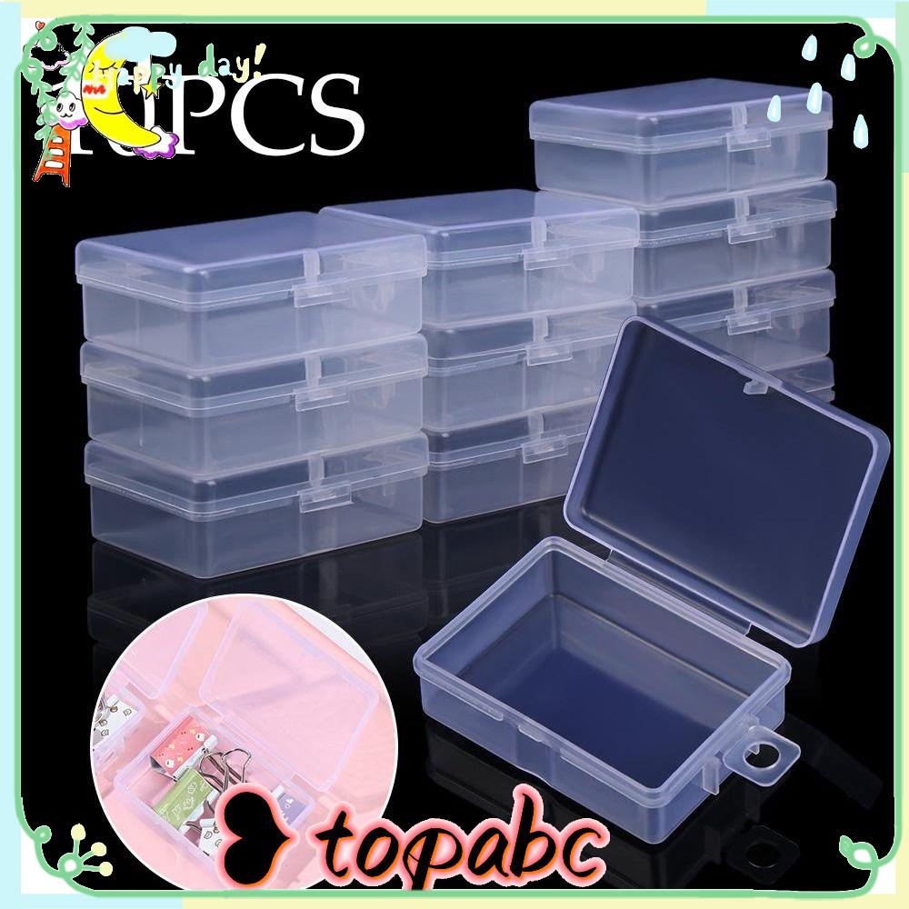 TOP 10pcs Kotak Mini Cincin Persegi Panjang Perhiasan Wadah Plastik