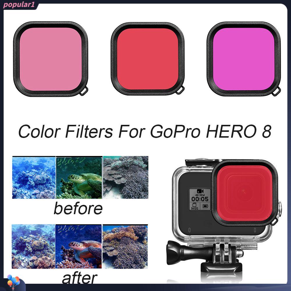 POPULAR Populer Filter Warna Set Filter Pelindung Casing Housing Polarizer Fotografi Untuk GoPro Hero8