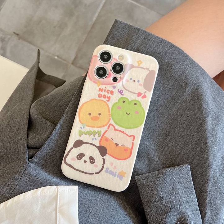 Lovely Cartoon Panda Soft TPU Case iP iPhone 6 6S 7 8 14 + Plus SE 2020 2022 X XR XS Max 11 12 13 Pro Max FTD Casing Apple