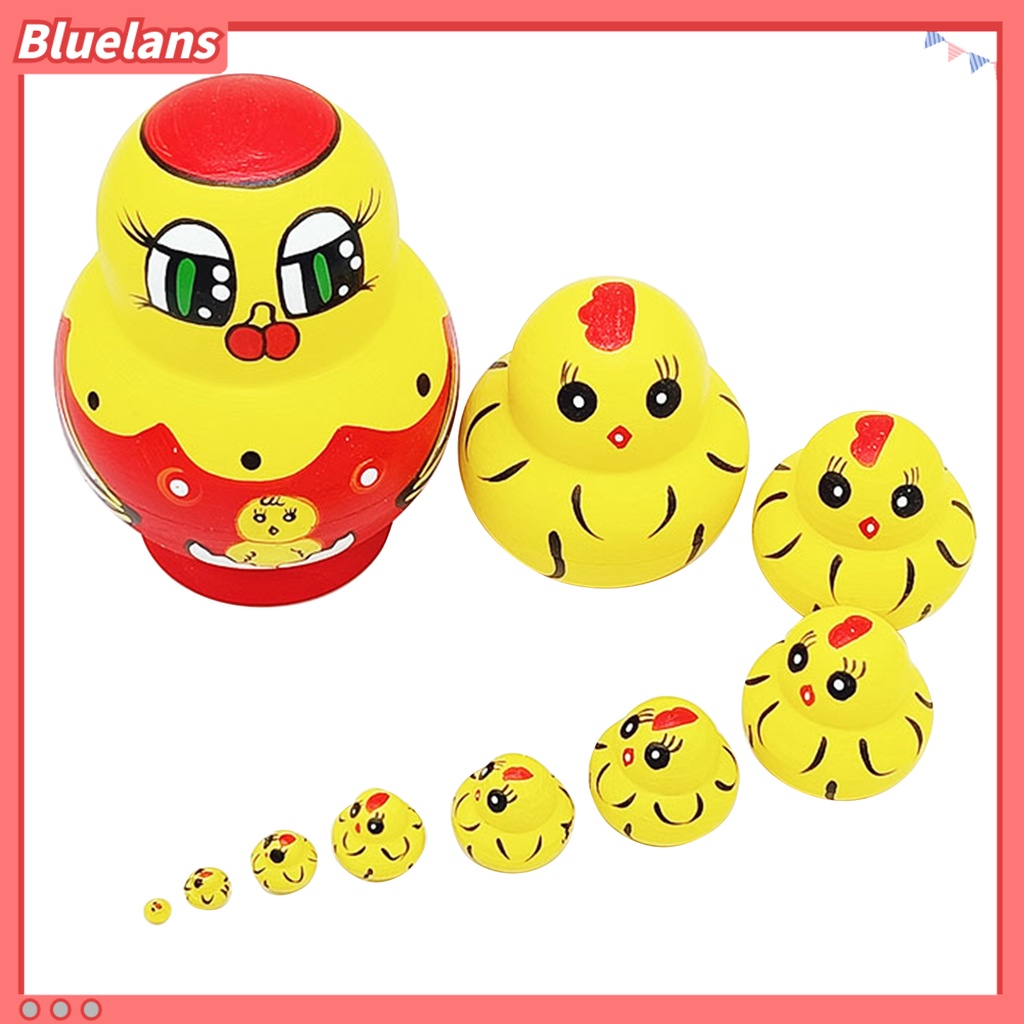 [BLS]1 Set Boneka Bersarang Indah Desain Hewan Sepuluh Lapis Kartun Anak Ayam Matrioska Mainan Untuk Anak