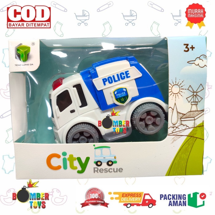 MAINAN ANAK MOBIL CITY AMBULAN PEMADAM POLISI KOLEKSI IMUT LUCU