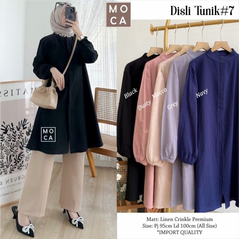 DISLI TUNIK ORI MOCA | Ld105 Rayon Crinkle Premium