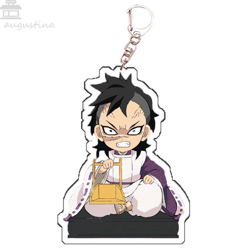 AUGUSTINA Liontin Gantungan Kunci Demon Slayer Tanjirou Model Patung Kimetsu No Yaiba Scultures Kyoujurou Key Ring