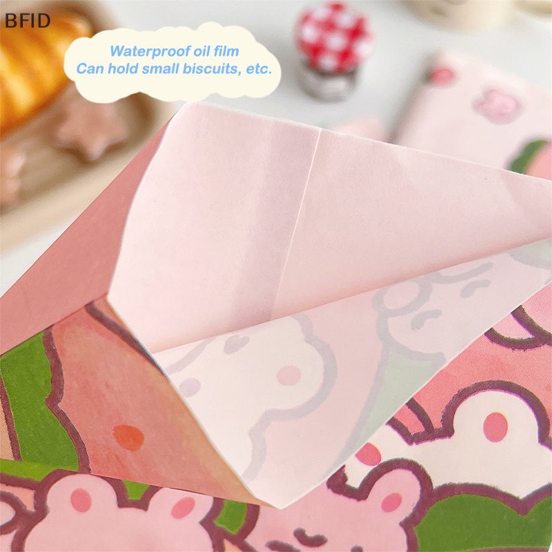 [BFID] 10pcs Mini Paper Bag Kraft Kantong Kertas Lucu Kartun Strawberry Rabbit Tas Penyimpanan Pembungkus Favour Bags Gift Packing Small Bag [ID]