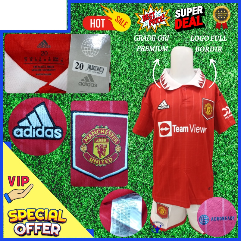 (jerseyolahraga) Kaos Bola Anak Kids Mu Grade Ori 2022 / Stelan Jersey Kaos Bola Anak Mu / Baju Bola