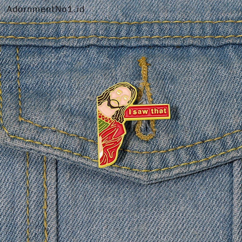 [AdornmentNo1] Aku gergaji yang Enamel Pin bros yesus lencana kerah Pin lencana kartun hadiah perhiasan